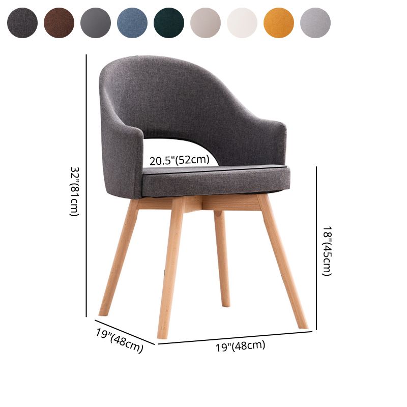 Scandinavian Restaurant Open Back Arm Chair Matte Finish Upholstered (Set of 2) Clearhalo ' kitchen&dining_furn' 'Dining Chairs' 'Dining Tables & Seating' 'dining_chair' 'furn' 'furn_dining_chair' 'Furniture' 'furniture_dining_chair' 'Kitchen & Dining Furniture' 'kitchen' 1200x1200_a90b6e2a-5cfd-45a6-acc8-65ca6f88715a