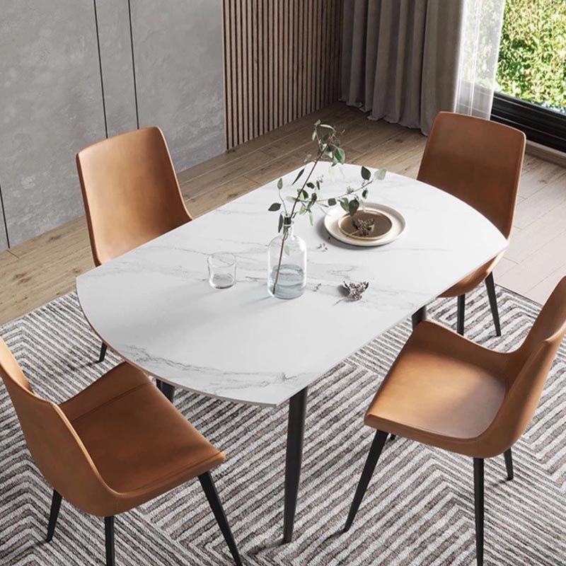 Stone Contemporary Round Dinner Table Matte Finish 4 Legs Table for Home Clearhalo ' dining_table' 'Dining Tables & Seating' 'Dining Tables' 'furn' 'furn_dining_table' 'Furniture' 'furniture_dining_table' 'Kitchen & Dining Furniture' 'kitchen&dining_furn' 'kitchen' 'kitchen_dining_table' 1200x1200_a90c4f05-de62-43f9-a268-8e614a21b05f