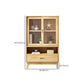 Contemporary Shelf Bookcase Pine Bookshelf with Doors for Living Room