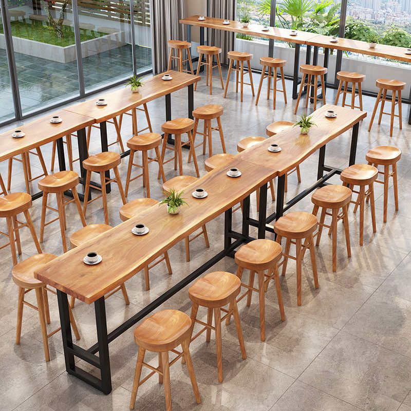Industrial Style Bar Table Set 1/9 Pieces Solid Wood Rectangle Table and Stool Set Clearhalo 'Bar Furniture' 'furn' 'furn_home_bar_bar_sets' 'Furniture' 'Home Bars & Bar Sets' 'home_bar_bar_sets' 'Kitchen & Dining Furniture' 1200x1200_a90d470a-a84b-4971-94aa-19ff16bea659