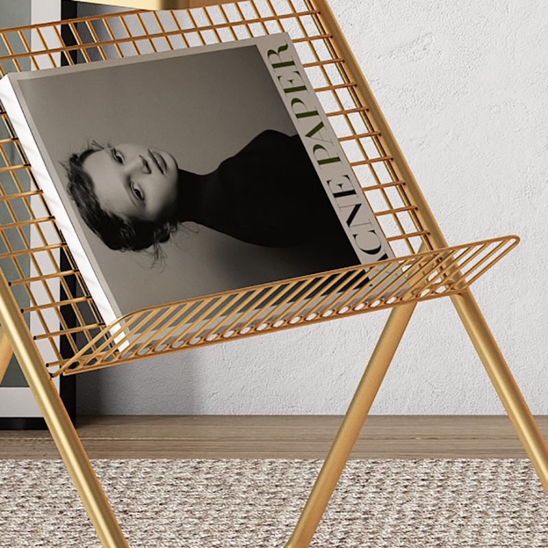 19.68"L Trestle Side Table with Storage Glass Top Sofa Side Accent Table