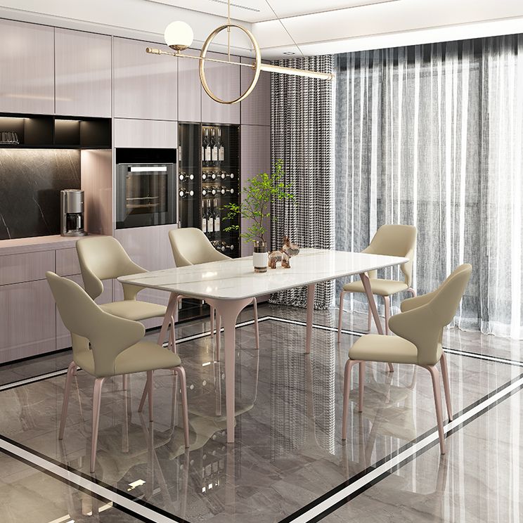 モダンスタイル1/4/5/6/7ピースダイニングテーブル長方形の石造りの家具