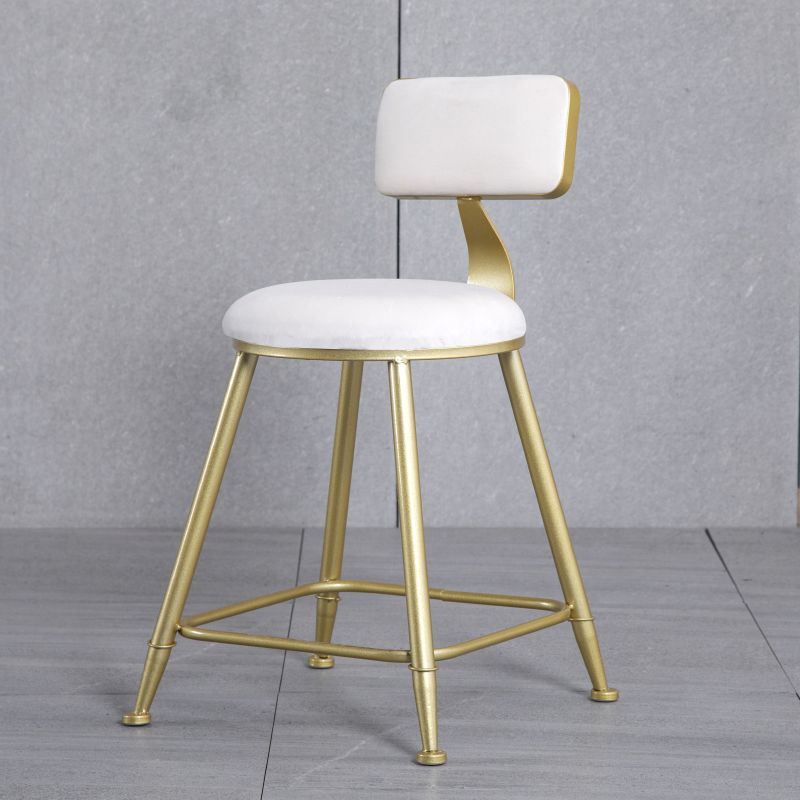 Glam Backrest Armless Counter Stool Iron Beauty Shop Bar Stool with Suede Cushion Clearhalo 'Bar Furniture' 'Bar Stools' 'bar_stools' 'furn' 'furn_bar_stools' 'furniture_bar_stools' 'Kitchen & Dining Furniture' 'kitchen&dining_furn' 'kitchen' 'kitchen_furn' Furniture' 1200x1200_a91172e6-fda6-4a0d-9d94-b5c4d93244e1