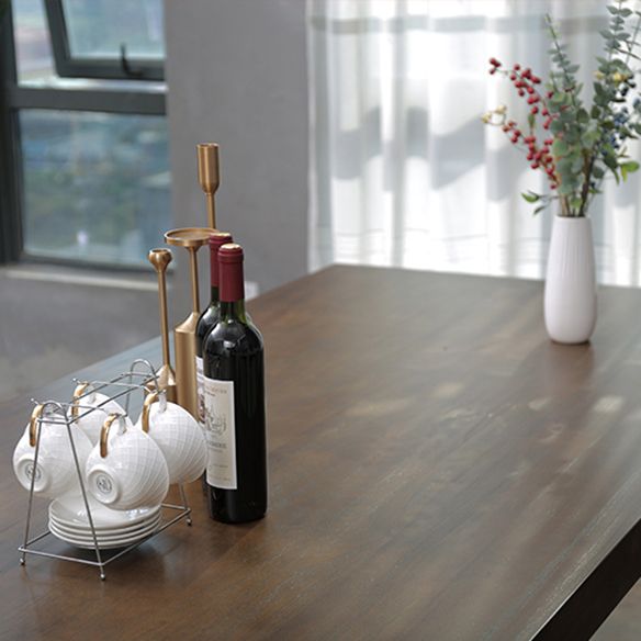 Contemporary Solid Wood Dining Table Set Rectangle Shape Standard Dining Set in Brown Clearhalo 'Dining Room Sets' 'Dining Tables & Seating' 'dining_room_set' 'furn' 'furn_dining_room_set' 'Furniture' 'furniture_dining_room_set' 'Kitchen & Dining Furniture' 'kitchen&dining_furn' 'kitchen' 1200x1200_a9119364-1a33-4add-8607-8d4e0f088e42