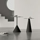 Mid-Century Modern Couchtisch mit Sockel aus Metall, runder Cocktailtisch