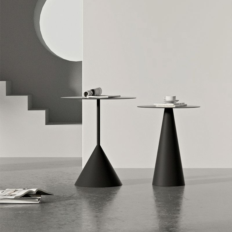 Mid-Century Modern Couchtisch mit Sockel aus Metall, runder Cocktailtisch