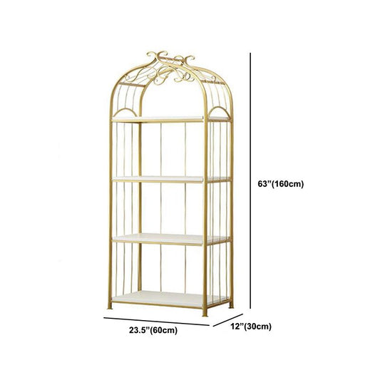 Gold Modern Bookshelf Etagere Metal Open Bookcase for Living Room