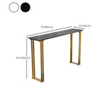 Industrial Bar Height Table Stone Top Bistro Bar Table with Gold Base