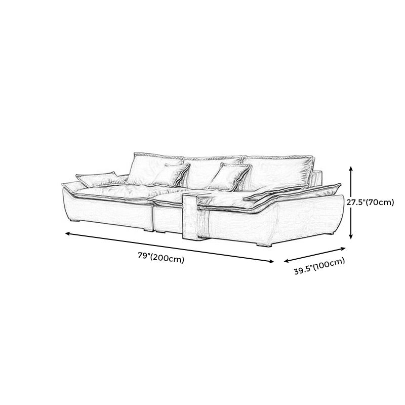リビングルームのために茶色の枕が付いた枕トップアーム標準的なセッピーソファ