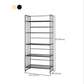Glam Antique Finish Shelf Bookcase Metal Frame Bookshelf with Rectangular Shelves