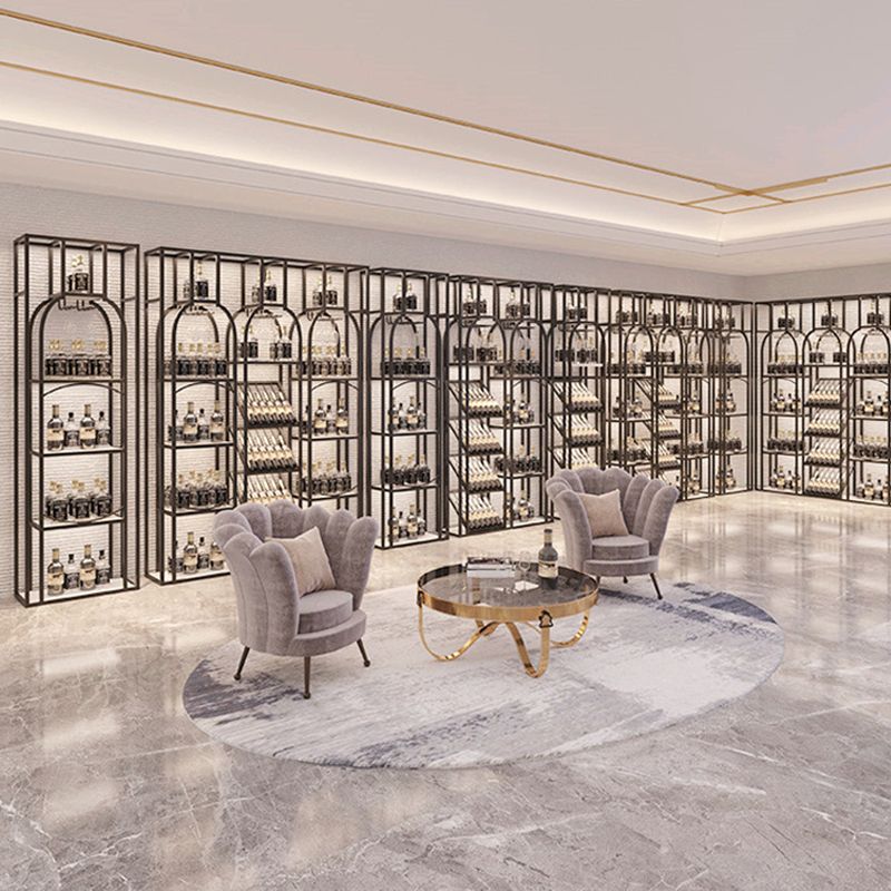 棚付きのメタルフロアワインボトル＆ガラスラック工業用ワインラック