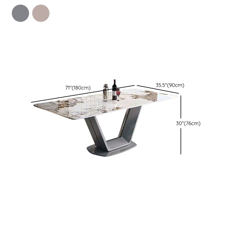 Dining Room Dinner Kitchen Table Dining Table with Pedestal Base Clearhalo 'Dining Tables & Seating' 'Dining Tables' 'dining_table' 'furn' 'furn_dining_table' 'Furniture' 'Kitchen & Dining Furniture' 1200x1200_a917310f-5cc1-4585-9fed-3bde1d3beded