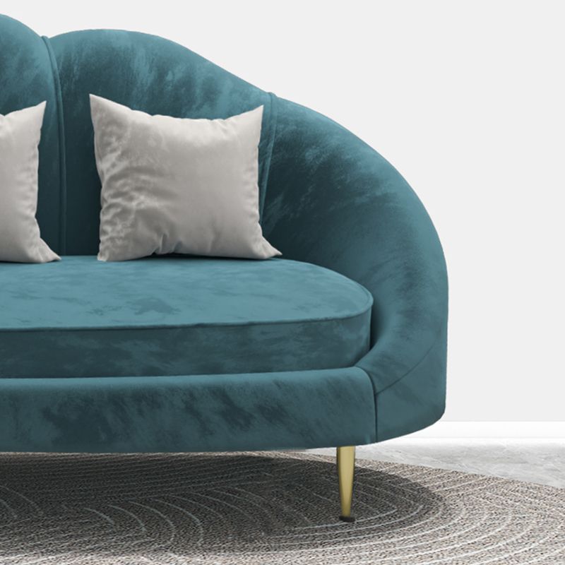 Velvet Peiger Armsofa zeitgenössisch mit genähtem Kissen zurück für die Wohnung