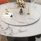 Marble Round Dining Table Contemporary Style Dining Site Table with Turntable