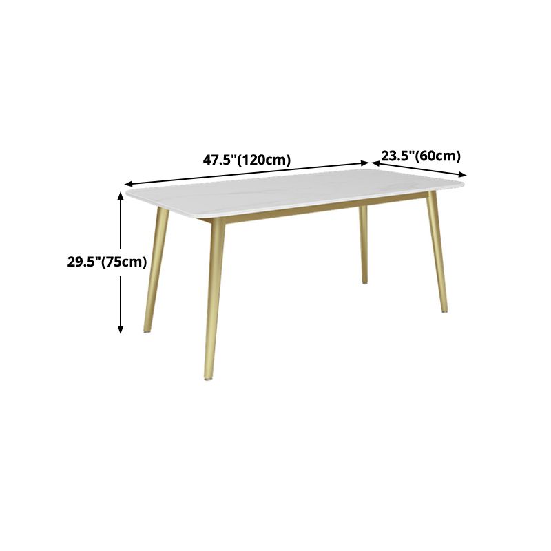Traditional Luxury Dining Table White Sintered Stone Table with Gold Frame Clearhalo 'Dining Tables & Seating' 'Dining Tables' 'dining_table' 'furn' 'furn_dining_table' 'Furniture' 'furniture_dining_table' 'Kitchen & Dining Furniture' 'kitchen' 'kitchen_dining_table' 1200x1200_a917beb8-af7e-41c2-bdbe-809da8709712