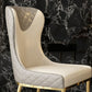 Faux Leather Kitchen Dining Chair Glam Upholstered Dining Chair with Metal Legs
