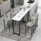 Modern Style Bar Table 42-inch Height Stone Top and Metal Pedestal Bistro Table Clearhalo 'Bar Furniture' 'Bar Tables' 'bar_tables' 'furn' 'furn_bar_tables' 'Furniture' 'furniture_bar_tables' 'Kitchen & Dining Furniture' 1200x1200_a918d036-0a99-4c39-b5ef-8c3d40d278cf