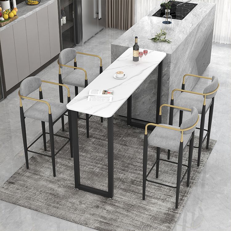 Modern Style Bar Table 42-inch Height Stone Top and Metal Pedestal Bistro Table Clearhalo 'Bar Furniture' 'Bar Tables' 'bar_tables' 'furn' 'furn_bar_tables' 'Furniture' 'furniture_bar_tables' 'Kitchen & Dining Furniture' 1200x1200_a918d036-0a99-4c39-b5ef-8c3d40d278cf