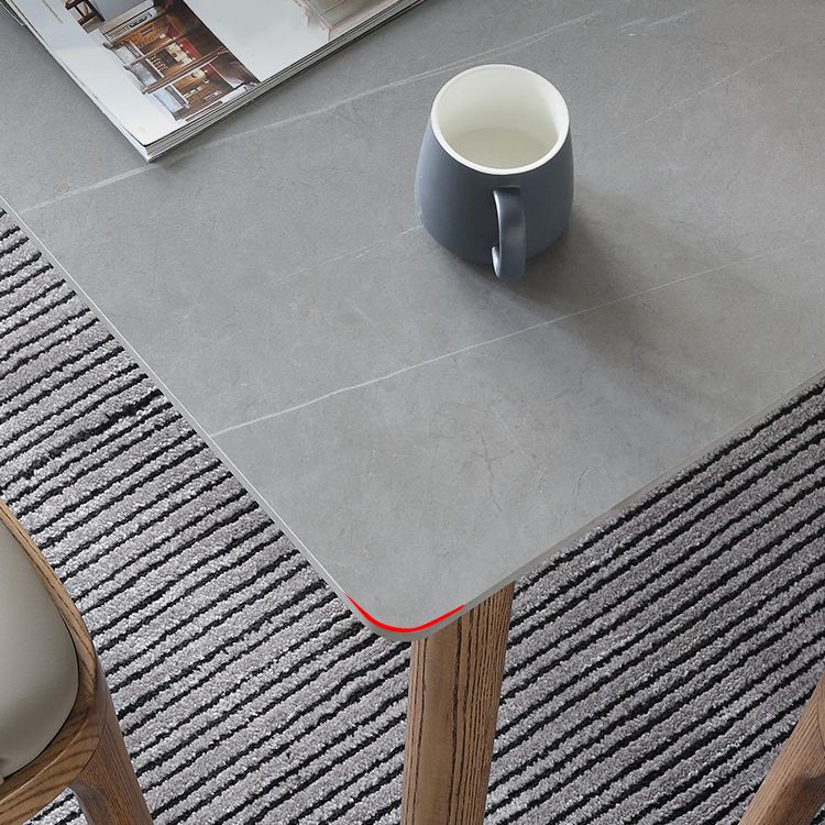 Mid-Century Sintered Stone Dining Table Gray Rectangle Dining Table for Kitchen Clearhalo ' dining_table' 'Dining Tables & Seating' 'Dining Tables' 'furn' 'furn_dining_table' 'Furniture' 'furniture_dining_table' 'Kitchen & Dining Furniture' 'kitchen&dining_furn' 'kitchen' 'kitchen_dining_table' 1200x1200_a918fd1c-176e-47b9-8333-e7ddb463e4bd
