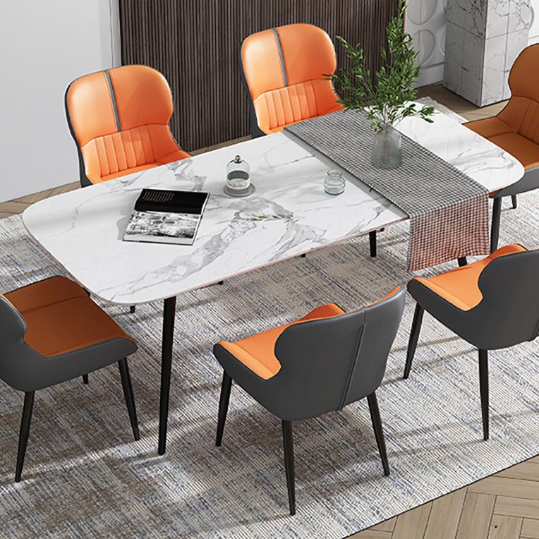 Industrial Style Parsons Chair Kitchen Armless Dining Chairs with Metal Legs Clearhalo ' kitchen&dining_furn' 'Dining Chairs' 'Dining Tables & Seating' 'dining_chair' 'furn' 'furn_dining_chair' 'Furniture' 'furniture_dining_chair' 'Kitchen & Dining Furniture' 'kitchen' 1200x1200_a9192ff4-10cb-4078-a4a7-9676bb0e7e0d