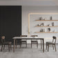 Rectangle Stone Dining Table Solid Wood 4 Legs Dining Table for Kitchen