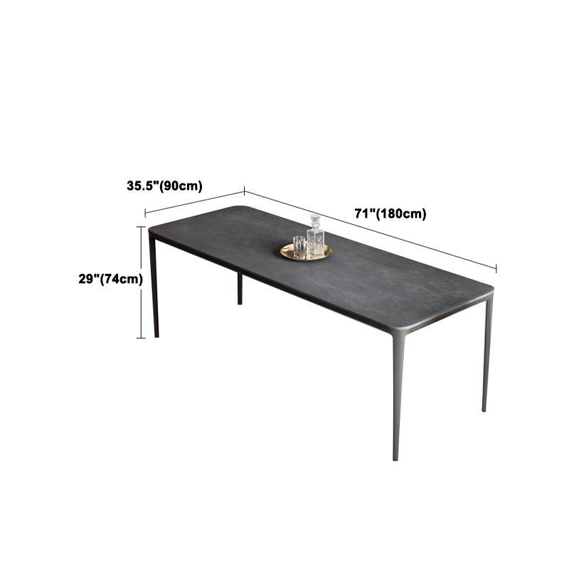 Contemporary Sintered Stone Rectangle Table Set 1/4/7 Pieces Dining Set Clearhalo 'Dining Room Sets' 'Dining Tables & Seating' 'dining_room_set' 'furn' 'furn_dining_room_set' 'Furniture' 'Kitchen & Dining Furniture' 1200x1200_a919caae-7970-42ac-b6c8-182f51386c4b