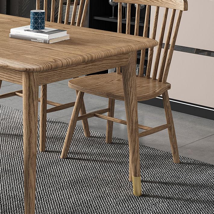 Ash Wood Dining Table Luxury Style 4 Legs Base Solid Wood Table for Dining Room Clearhalo ' dining_table' 'Dining Tables & Seating' 'Dining Tables' 'Furniture' 'furniture_dining_table' 'Kitchen & Dining Furniture' 'kitchen&dining_furn' 'kitchen' 'kitchen_dining_table' 1200x1200_a91a6c64-9c30-4082-bab8-b9ae99d715c0