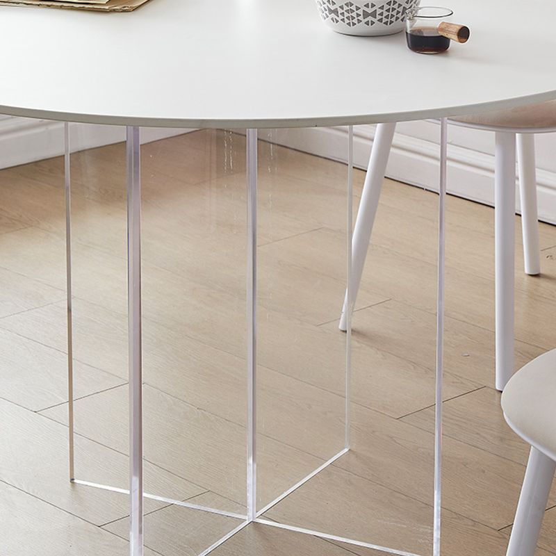 Modern Dining Set 1/3/4/5 Pcs Round Dining Table with Side Chairs in White Clearhalo 'Dining Room Sets' 'Dining Tables & Seating' 'dining_room_set' 'furn' 'furn_dining_room_set' 'Furniture' 'Kitchen & Dining Furniture' 1200x1200_a91b1af2-b8b7-41d3-b0d0-2bb184b93a88