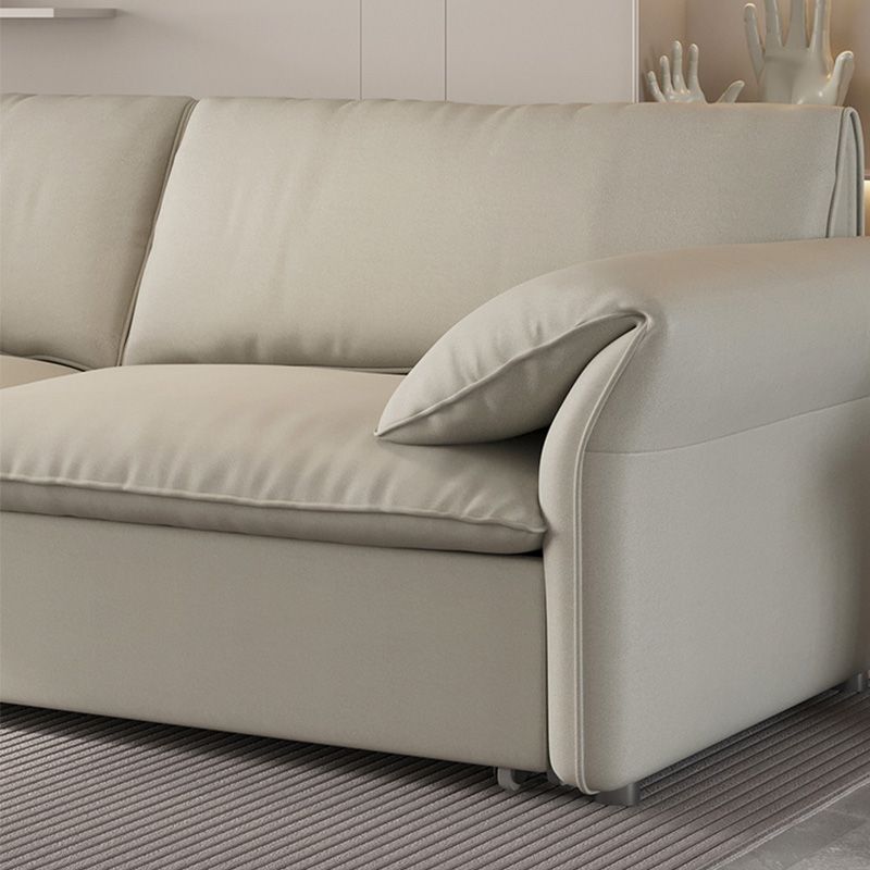 Contemporary Beige Futon Sleeper Sofa Bed with Solid Wood Storage Clearhalo 'furn' 'furn_futons' 'Furniture' 'Futons & Daybeds' 'Futons' 'Living Room Furniture' 1200x1200_a91c7bfd-a0db-4716-b9d2-3299a2a7a07a