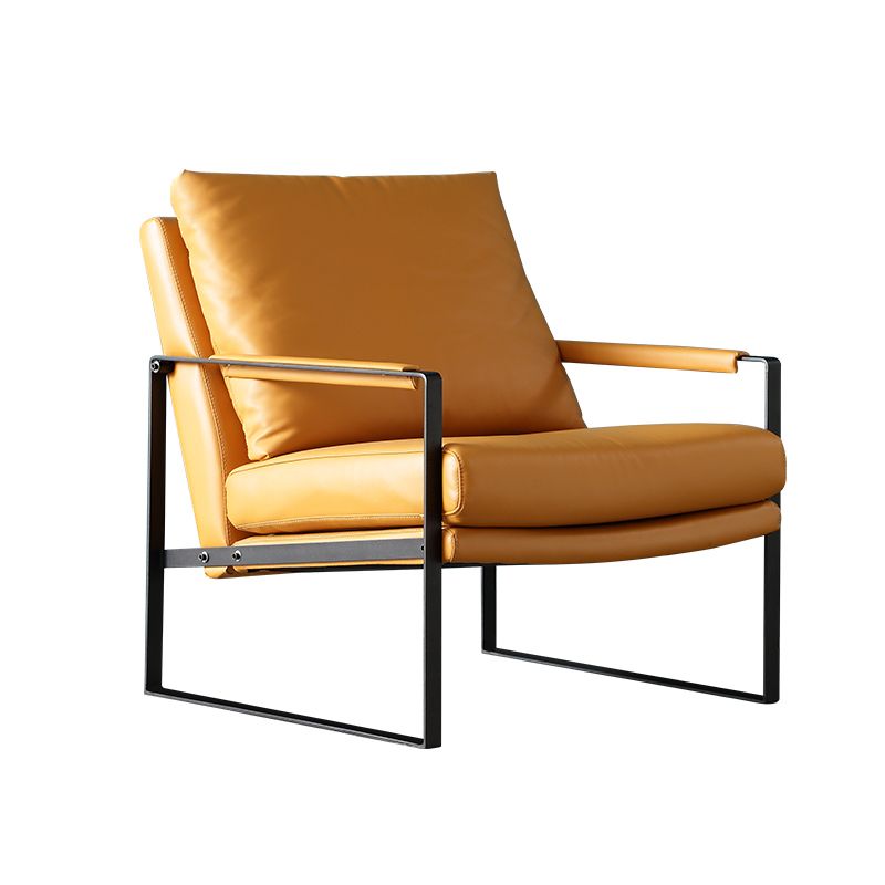 Microfiber and Genuine Leather Genuine Leather Sled Accent Chairs Clearhalo 'Accent Chairs' 'accent_chairs' 'Chairs & Seating' 'furn' 'furn_accent_chairs' 'Furniture' 'Living Room Furniture' 1200x1200_a91cc7a3-f5b5-43dd-9566-72533d985e84