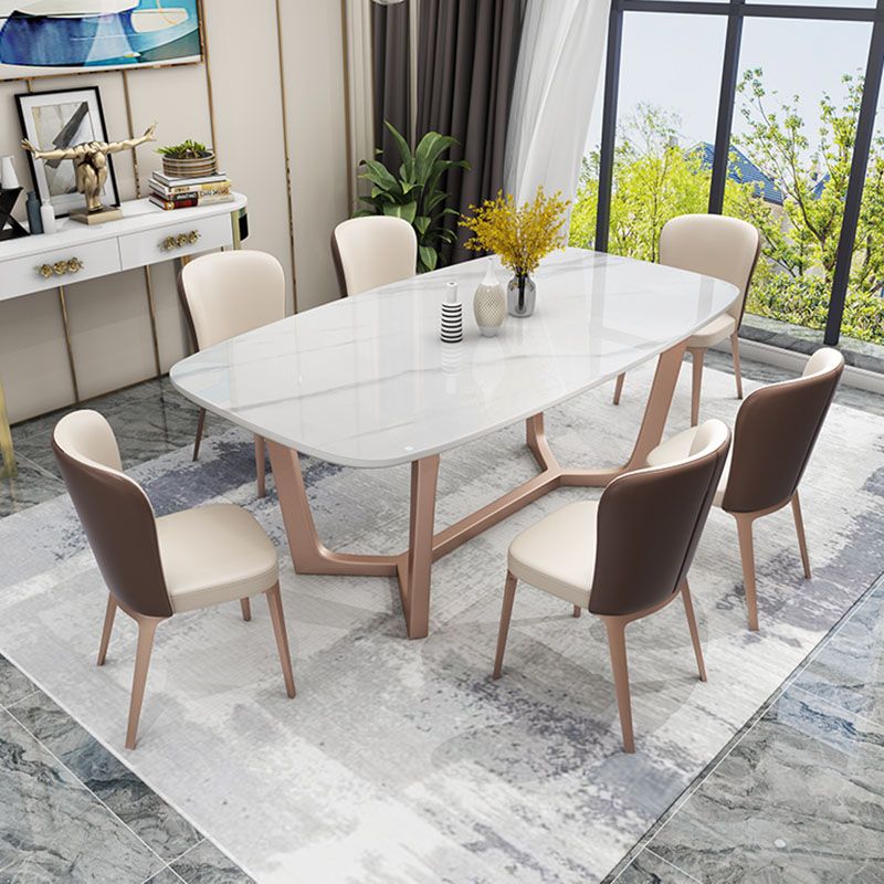 Sintered Stone Table for Restaurant Modern Rectangle Dining Table with Trestle Base Clearhalo ' dining_table' 'Dining Tables & Seating' 'Dining Tables' 'furn' 'furn_dining_table' 'Furniture' 'furniture_dining_table' 'Kitchen & Dining Furniture' 'kitchen&dining_furn' 'kitchen' 'kitchen_dining_table' 1200x1200_a91da350-ed77-4c00-9aef-ed890ec30e90