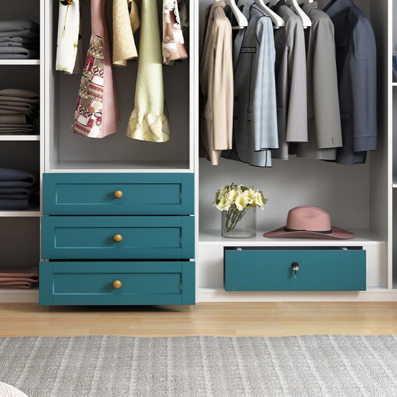 Blauw gemanipuleerde houten garderobe kast eigentijdse garderobe armoire