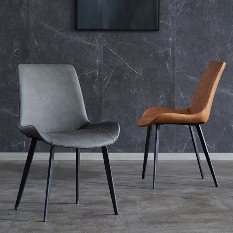 Contemporary Dining Chairs Kitchen Armless Side Chairs with Metal Legs Clearhalo 'Dining Chairs' 'Dining Tables & Seating' 'dining_chair' 'Furniture' 'furniture_dining_chair' 'Kitchen & Dining Furniture' 1200x1200_a91e4804-da72-44bb-93ac-b48b323b94e7