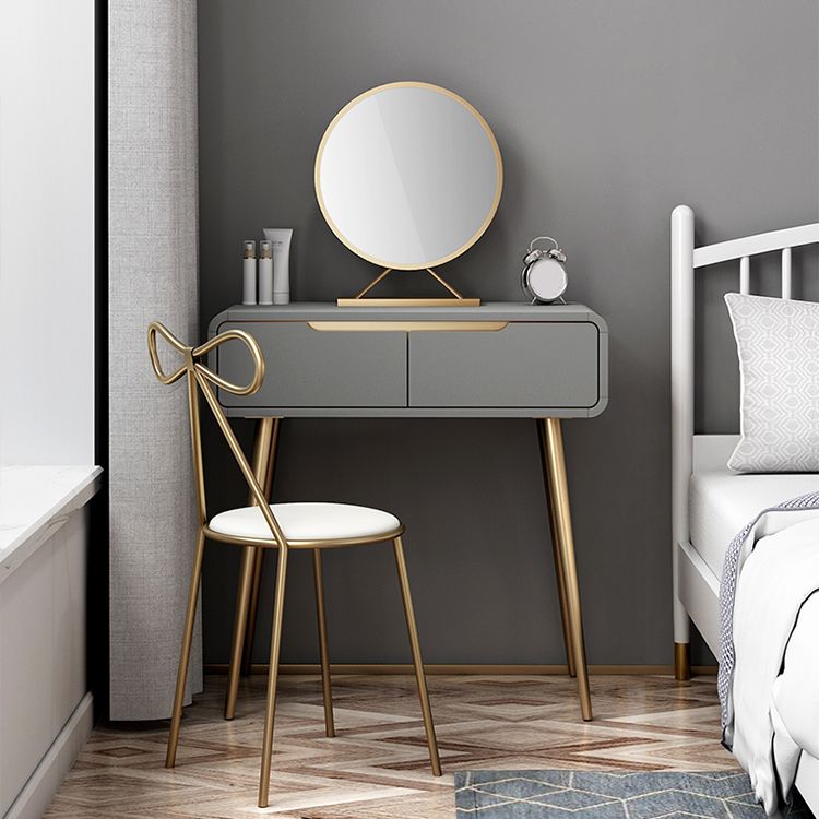 Vanity per trucco in legno bianco/ grigio da 31,5 "con cassetto per la camera da letto
