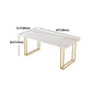 Glam Rectangle Dining Table Set 1/4/5/7 Pieces Dinette Set with White Stone Top
