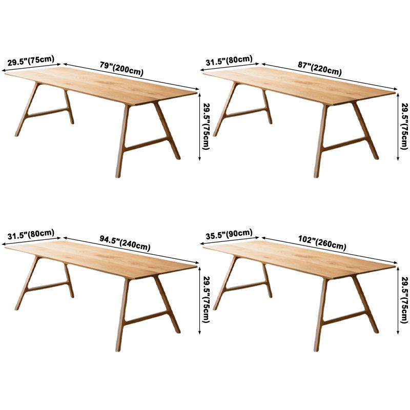 Contemporary Rectangle Dining Table Pine Solid Wood Table with Double Pedestal Clearhalo ' dining_table' 'Dining Tables & Seating' 'Dining Tables' 'Furniture' 'furniture_dining_table' 'Kitchen & Dining Furniture' 'kitchen&dining_furn' 'kitchen' 'kitchen_dining_table' 1200x1200_a9218014-6bfb-4c47-b25b-b6b1e0a88b99