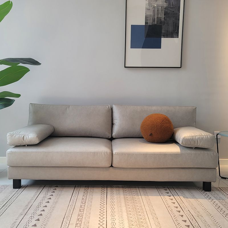 Contemporary Faux Leather/Cotton Blend Loveseat Pillow Top Arm Sofa Clearhalo 'furn' 'furn_sofas' 'Furniture' 'furniture_sofas' 'Living Room Furniture' 'Sofa' 'sofas' 1200x1200_a9219732-5e2d-48d0-bfe4-ee7aad70ffbd