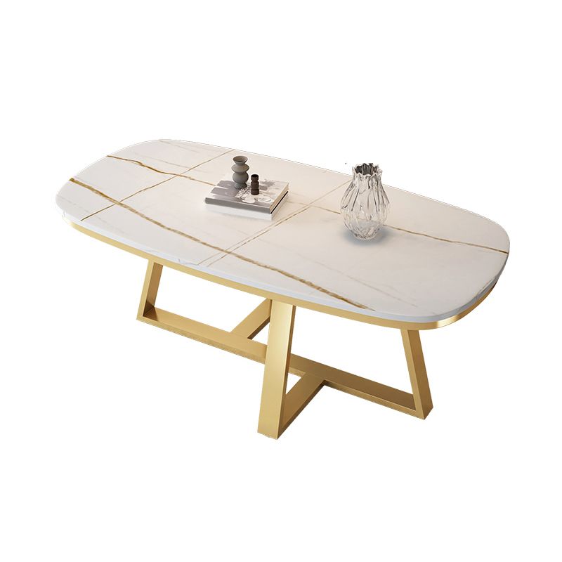 Glamourübergreifende Beine Couchtisch Schiefer rechteckiger Cocktailtisch