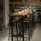 Brown Wood Bar Dining Table with Rectangle Table Top Trestle Table - 41.3" H Clearhalo 'Bar Furniture' 'Bar Tables' 'bar_tables' 'furn' 'furn_bar_tables' 'Furniture' 'furniture_bar_tables' 'Kitchen & Dining Furniture' 1200x1200_a921f8ec-ce3d-45a4-9790-8728907d6d7a