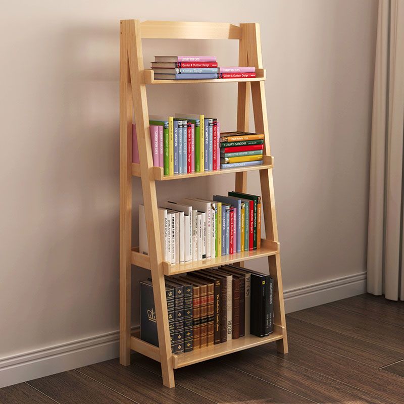 4-shelf Rubber Wood Ladder Bookshelf Modern Vertical Bookshelf for Home Clearhalo 'Bookcases' 'furn' 'furn_bookcases' 'Furniture' 'furniture_bookcases' 'kitchen' 'kitchen_bookcases' 'Living Room Furniture' 'Office Furniture' 1200x1200_a922fdad-e029-40d6-8a25-668929281ad9
