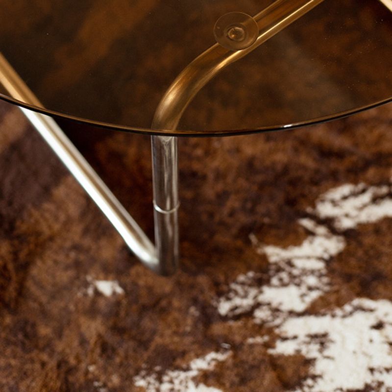 Modern Glass Coffee Table Round Sled Coffee Table for Living Room Clearhalo 'Coffee & Accent Tables' 'Coffee Tables' 'coffee_tables' 'furn' 'furn_coffee_tables' 'Furniture' 'Living Room Furniture' 1200x1200_a9230eca-7d1f-41c5-be8d-a567990ad6e2