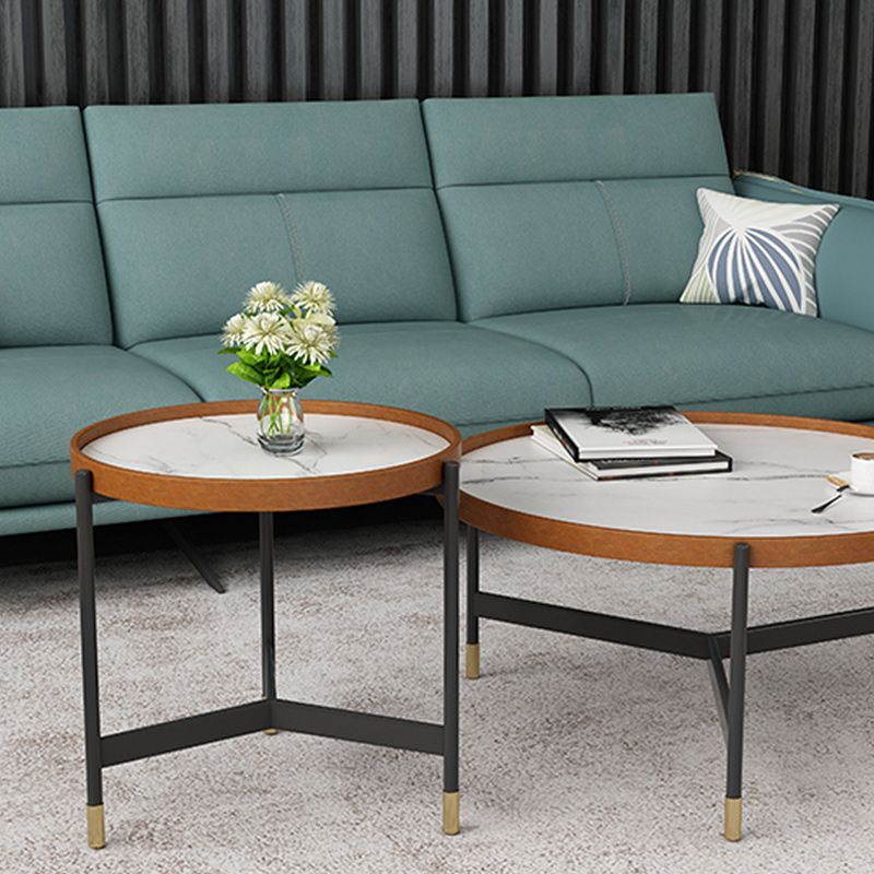 Modern Slate Tray Top 3 Legs Coffee Table White/Black Round Table Clearhalo 'Coffee & Accent Tables' 'Coffee Tables' 'coffee_tables' 'furn' 'furn_coffee_tables' 'Furniture' 'Living Room Furniture' 1200x1200_a92328ca-a78f-4b3c-b82b-7a0730ab8cdb