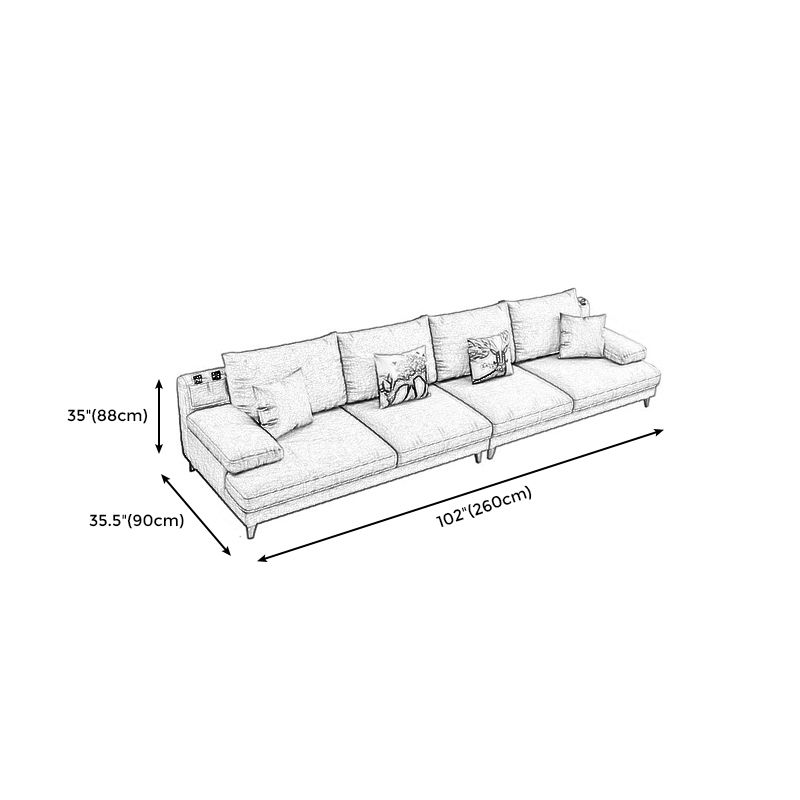 34.6"High Pillow Top Arm Sectional Contemporary Cushion Back for Living Room Clearhalo 'furn' 'furn_sectionals' 'Furniture' 'furniture_sectionals' 'kitchen' 'kitchen_sectionals' 'Living Room Furniture' 'Sectionals' 1200x1200_a924c448-6f57-4a4f-92ce-c6404e092863