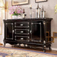 Sideboard in legno di quercia a 2 porte in stile glam per soggiorno