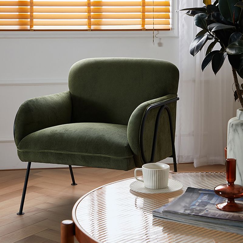 Modern Style Chair with Black Metal Basic Four Leg and Tight Back Clearhalo 'Accent Chairs' 'accent_chairs' 'Chairs & Seating' 'furn' 'furn_accent_chairs' 'Furniture' 'Living Room Furniture' 1200x1200_a9291d54-e44e-4593-b14a-aa6c47a360a6