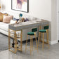 Rectangle Top Table Pub Height Dining Table with Gold Base for Bar Clearhalo 'Bar Furniture' 'Bar Tables' 'bar_tables' 'furn' 'furn_bar_tables' 'Furniture' 'Kitchen & Dining Furniture' 1200x1200_a92981b2-1510-480f-8a76-36fa995d47ac