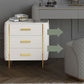 17.71" Wide Pine Dresser with 5 Storage Drawers Cream Vanity Table for Bedroom