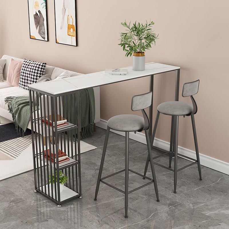 Modern Style Bar Table Stone Storage Top Pub Table for Living Room Clearhalo 'Bar Furniture' 'Bar Tables' 'bar_tables' 'furn' 'furn_bar_tables' 'Furniture' 'Kitchen & Dining Furniture' 1200x1200_a92b6e47-2b9d-416f-a257-fe9e1abb77df
