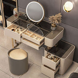 Lussuoso tavolo da toeletta da toeletta per trucco in legno e metallo e tavolo da toeletta a specchio illuminato