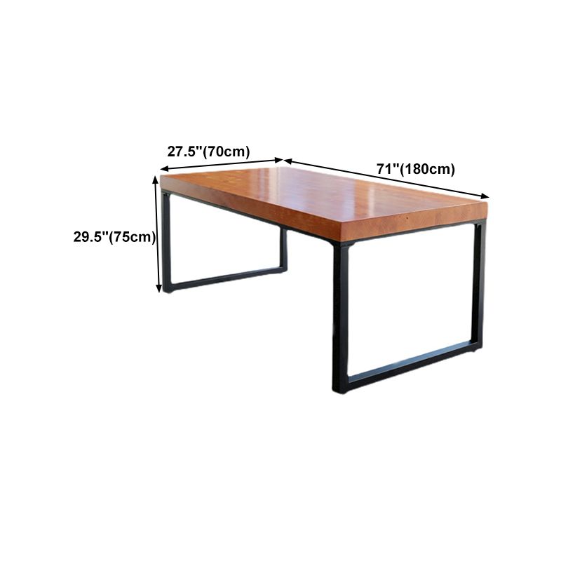 Natural and Black Dining Site Table Industrial Wood and Metal Dining Table Clearhalo 'Dining Tables & Seating' 'Dining Tables' 'dining_table' 'furn' 'furn_dining_table' 'Furniture' 'furniture_dining_table' 'Kitchen & Dining Furniture' 1200x1200_a92c92ef-a3bd-4d08-b7db-fbf6e2776300